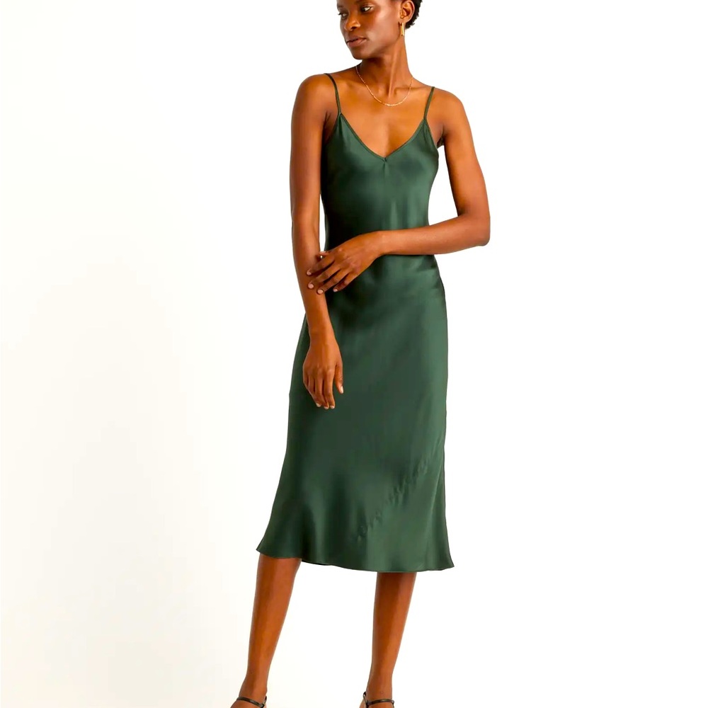 COPY - Forest green silk dress - 100% washable